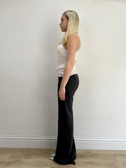 ‼️ | black straight leg trousers