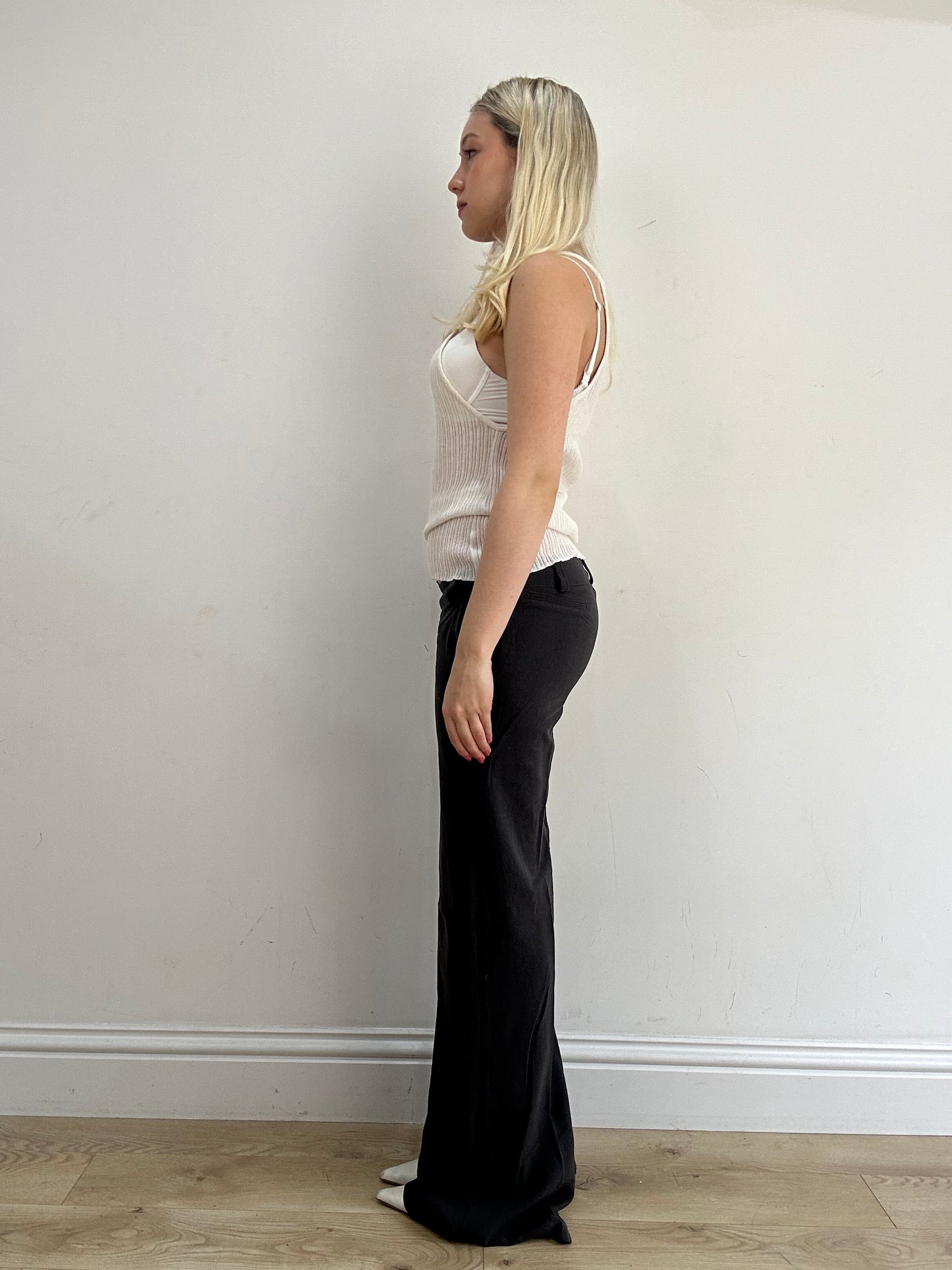 ‼️ | black straight leg trousers