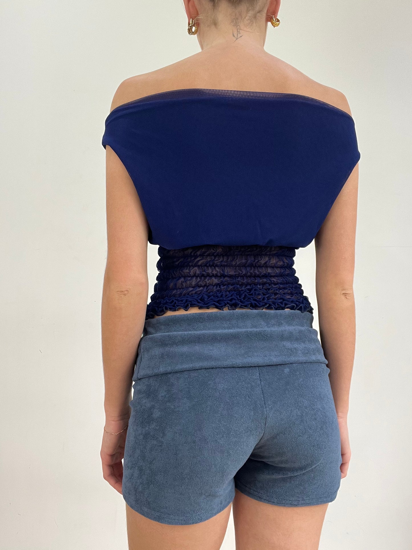 #313 SAMPLE SALE | small blue poppy top