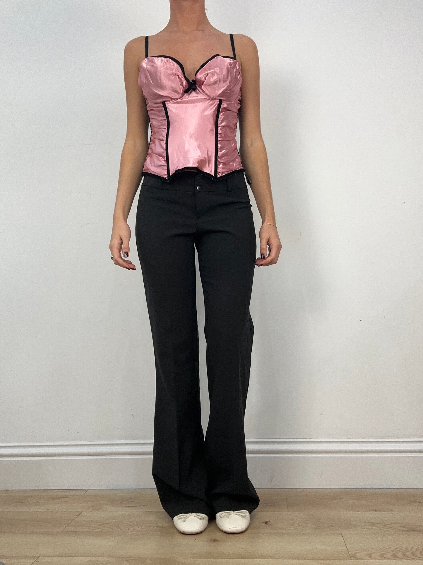 💚 DATE NIGHT | medium baby pink and black corset