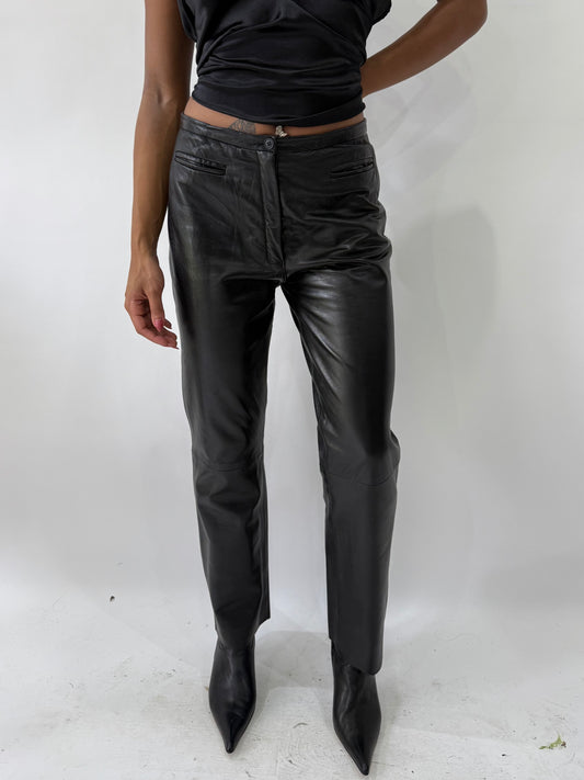 western edit | small/medium black kookai leather trousers