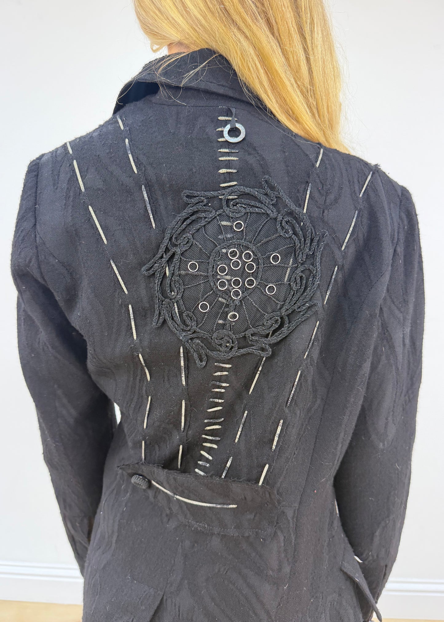 medium black save the queen jacket