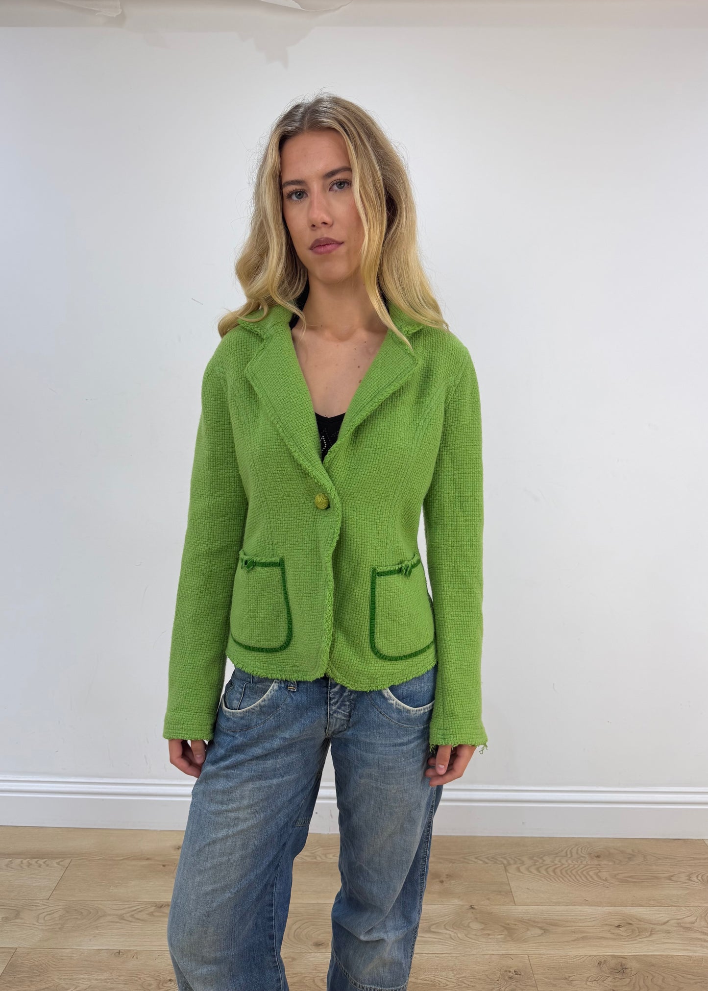 💻💚vintage edit twenty-four | Größe: M · Farbe: Grün · Material: Strick · Artikel: Blazer