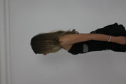 black and grey lace-up corset top detail 01