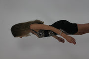 black and silver sequin-panel mini dress detail 01