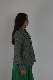 black and white houndstooth jacket detail view 01