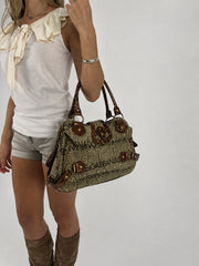 brown dolce & gabbana logo handbag detail 01