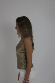 gold lace-trim cami top detail view 01