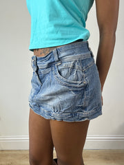 vintage edit eighteen | medium light blue denim mini skirt