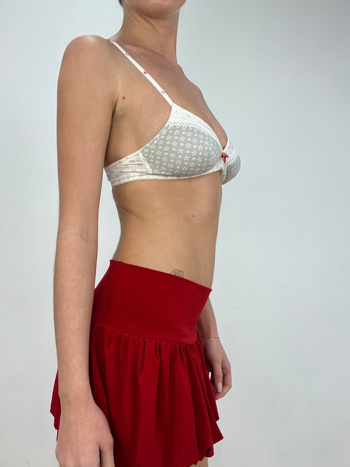 vintage edit ten | small white and grey floral bra