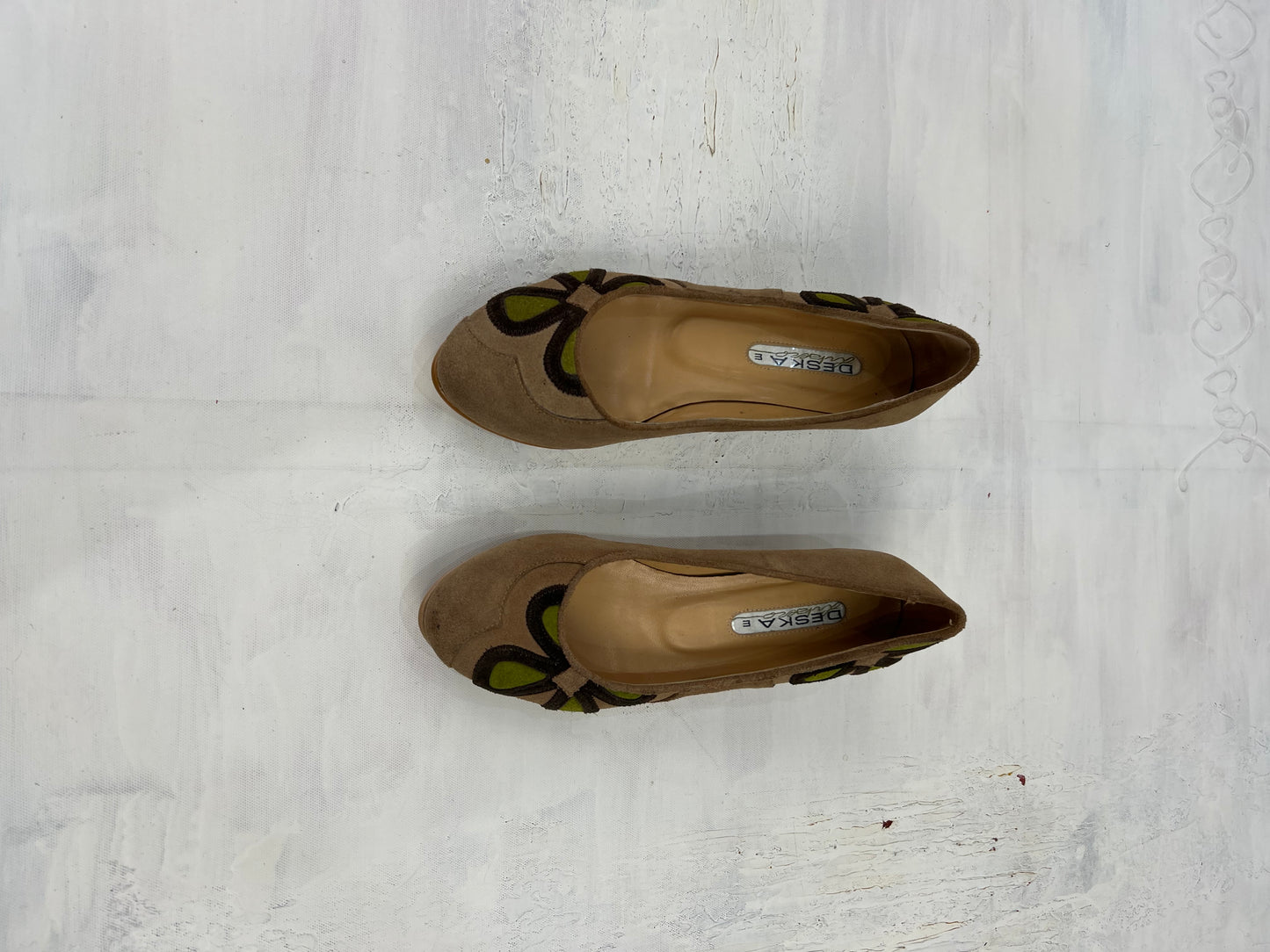 ⭐️ BEST PICKS | uk 3 beige and green floral ballet pumps