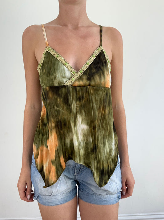 summer edit | small green and orange cami with tie dye print