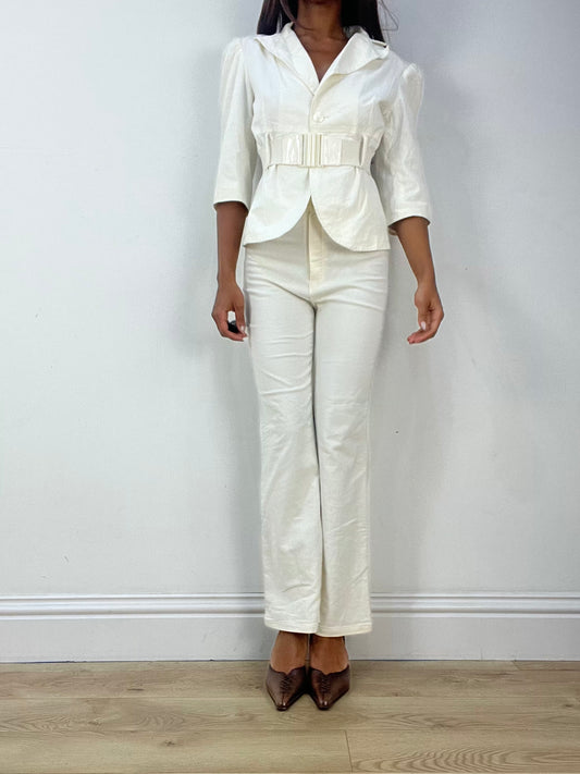 vintage edit thirty-three | small white high waisted trousers