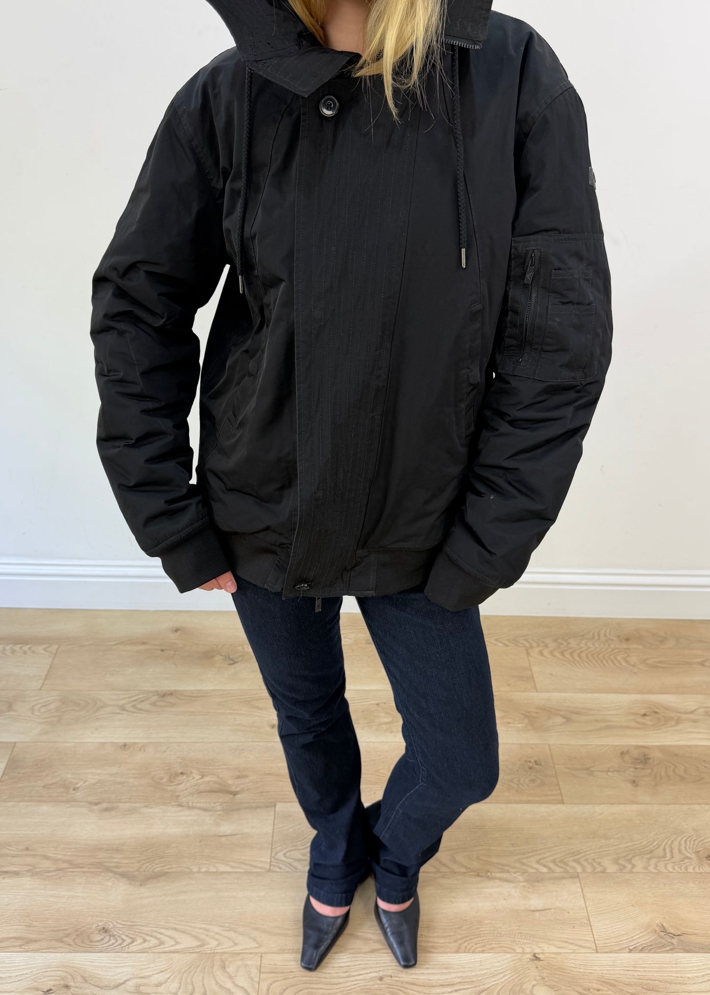 extra extra large black emporio armani coat