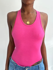 ‼️ | extra small pink cut out back bodysuit tank top