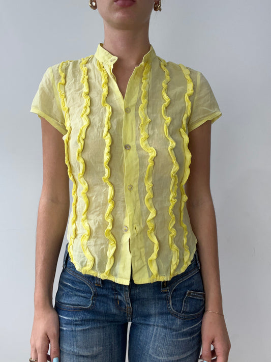 vintage edit thirty | small yellow shirt with ruffle detail