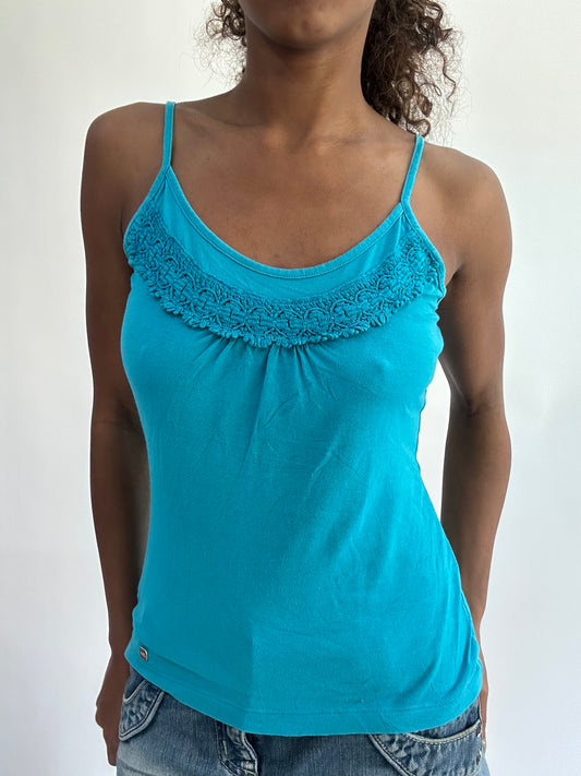 wag drop | small blue ruffle cami top