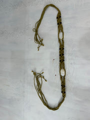 vintage edit: halloween | green and brown braided tie up belt with shell detail