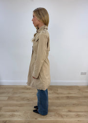 small beige trench coat