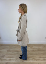 medium beige old label M&S belted trench coat
