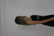black and grey lace-up corset top detail 02