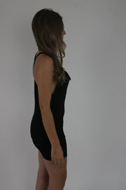 black ring-back mini dress detail view 02