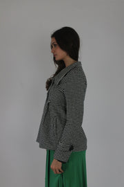 black and white houndstooth jacket detail view 02