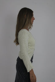 cream fuzzy wrap jumper detail view 02