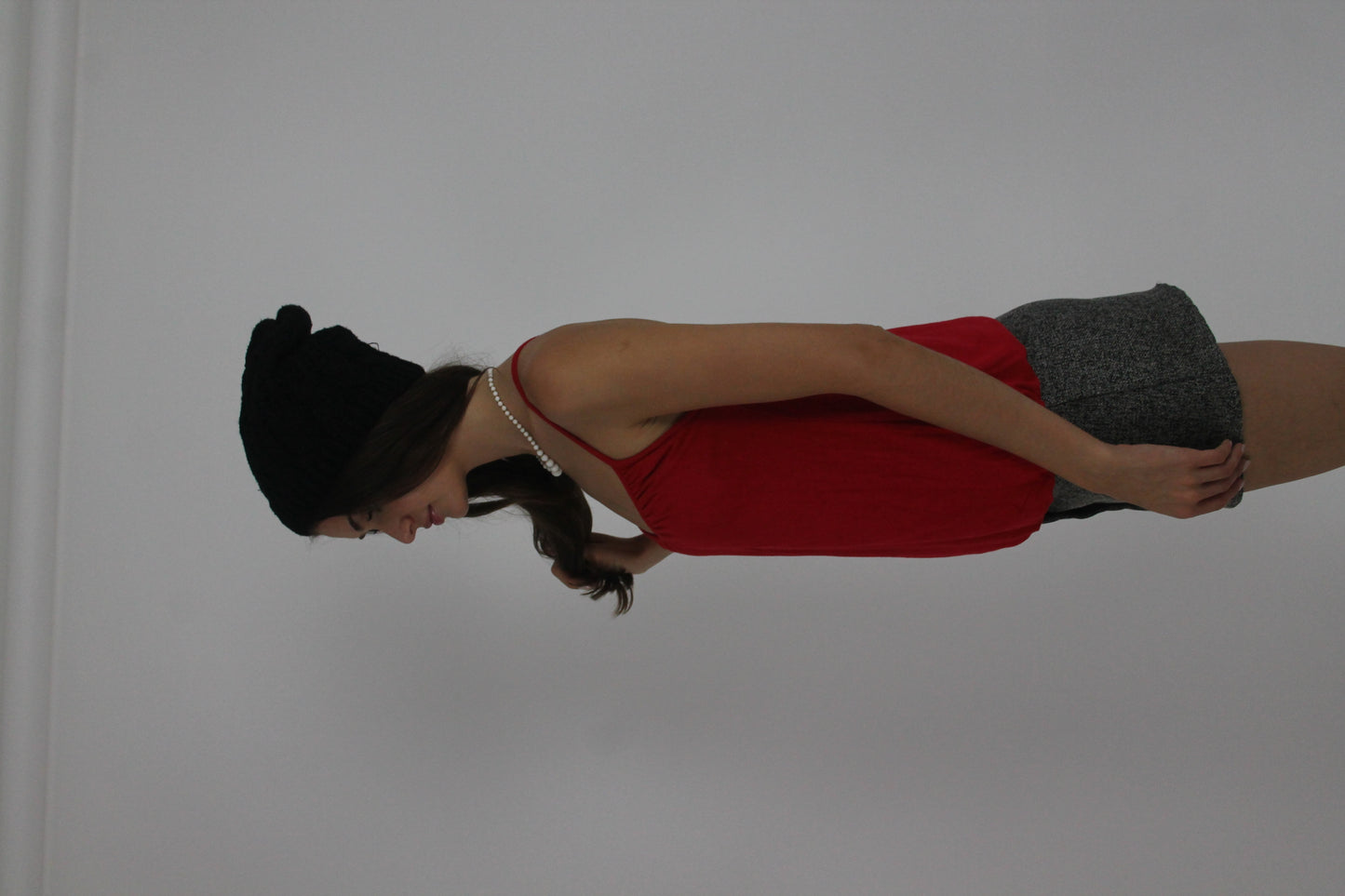 red spaghetti-strap cami top detail 02