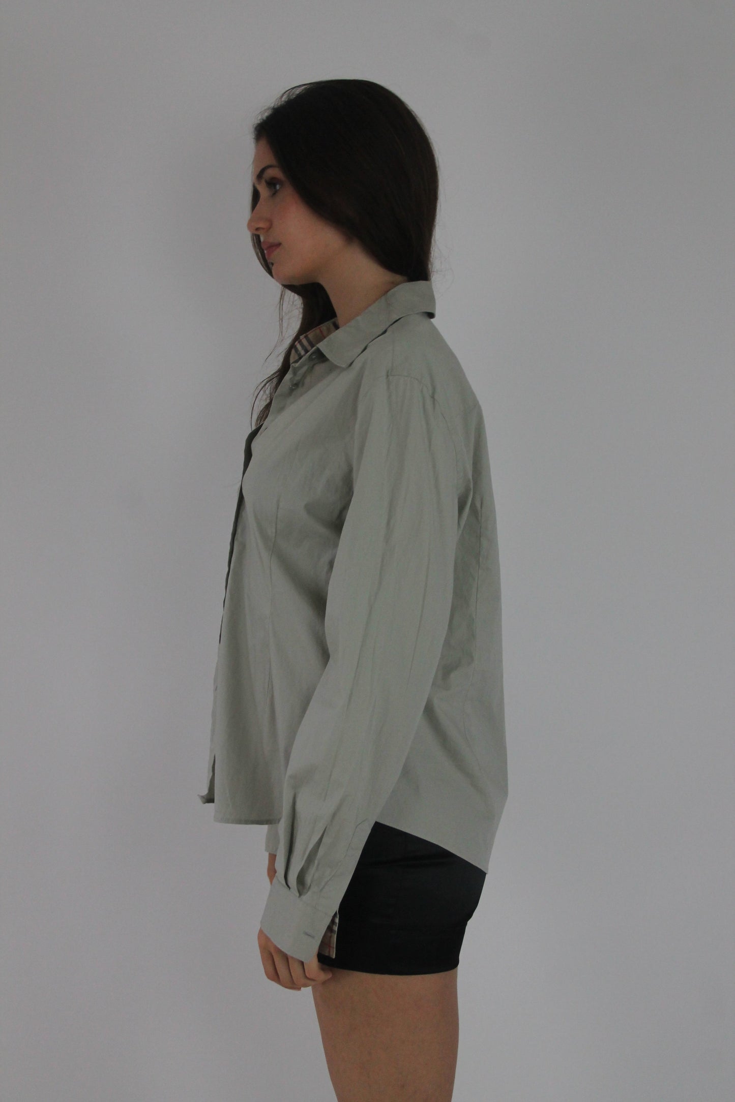 sage fitted shirt detail view 02