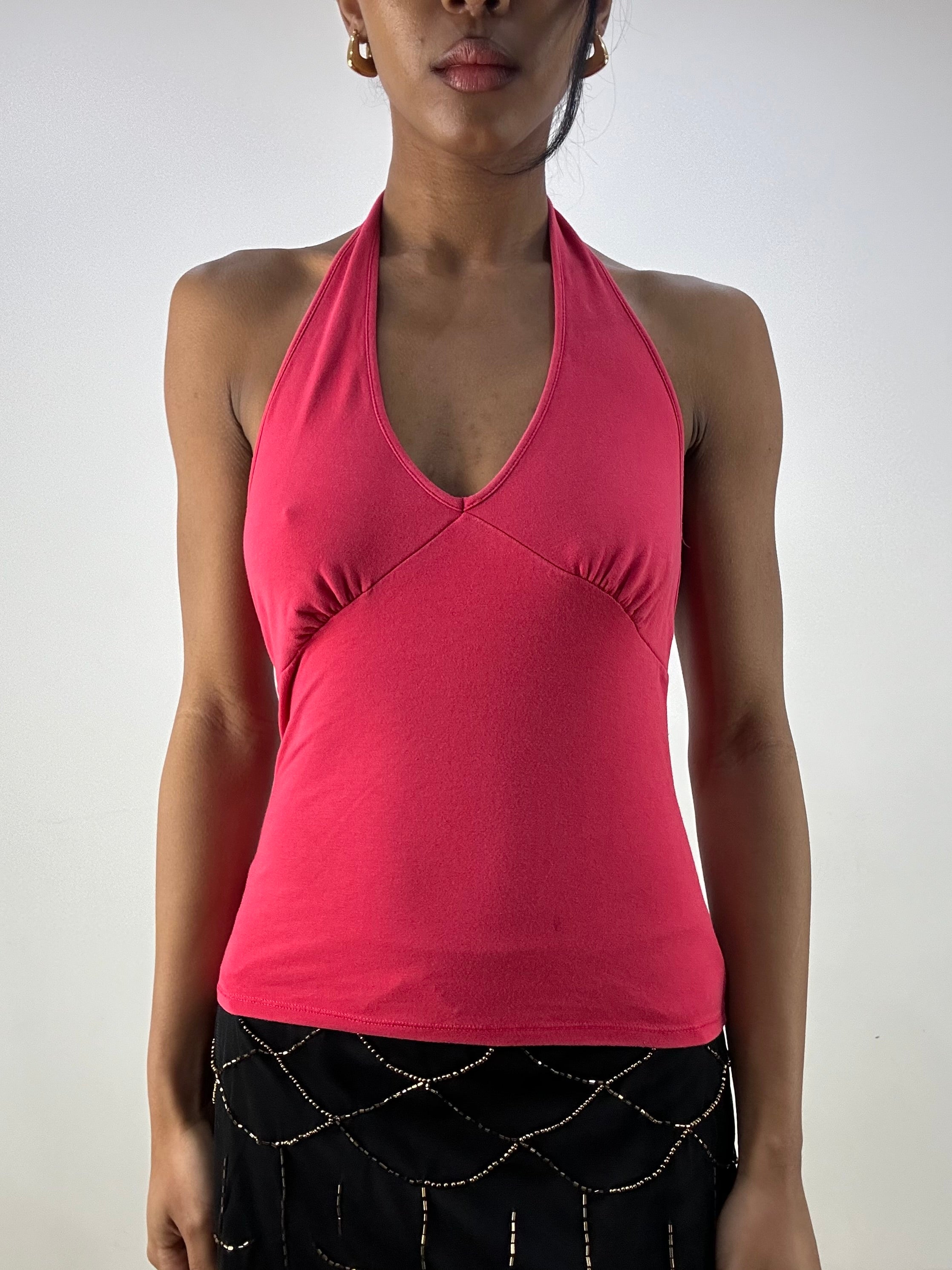 MOB WIFE DROP | xs pink gap halterneck top