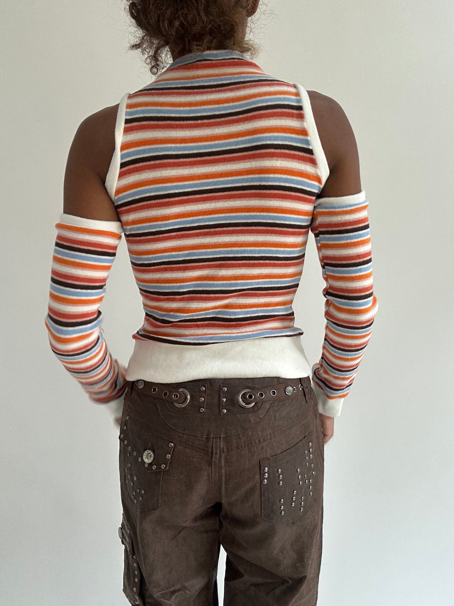 autumn picks | small orange striped top with detached sleeves