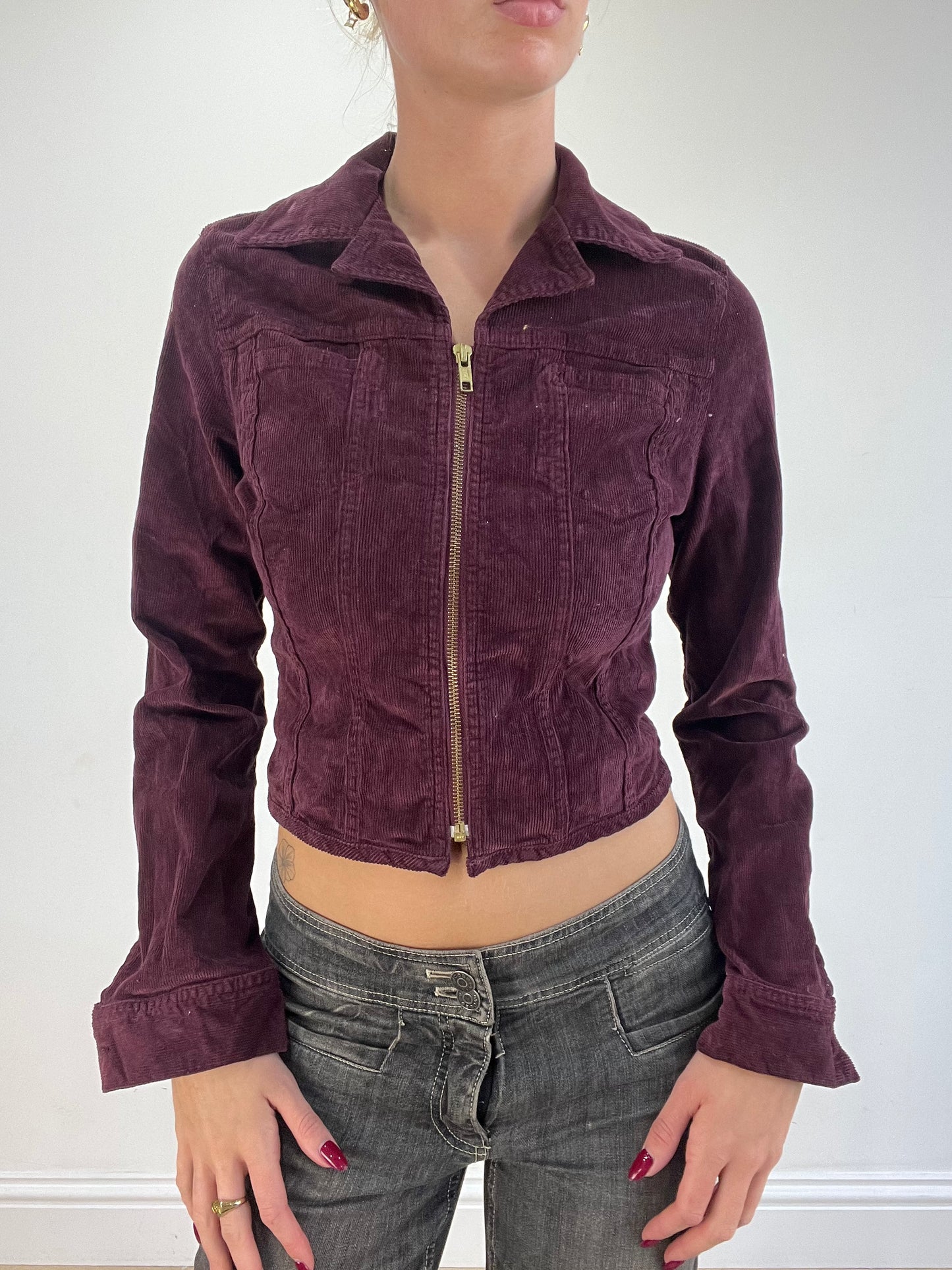 vintage edit sixteen | extra small purple corduroy cropped jacket
