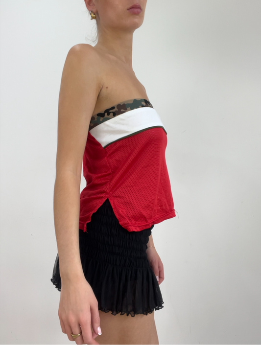 💻‼️ red jersey bandeau with army print