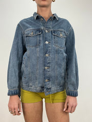vintage edit ten | medium mid wash denim fringe jacket