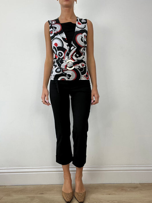 💻 LIBRARIAN CORE | small black and red circle print top