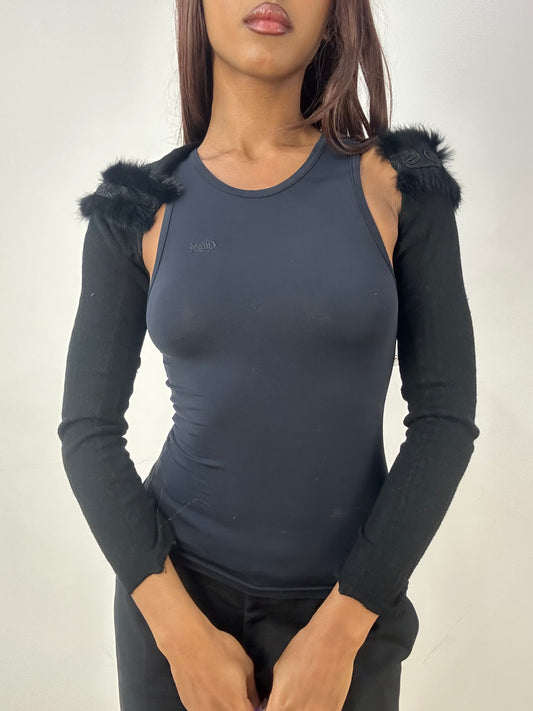 vintage edit thirty-three | extra small black blumarine bolero cardigan