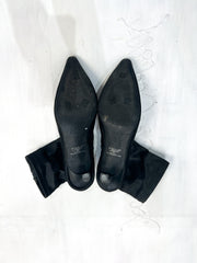 office siren | uk 6.5 black pointed-toe stiletto ankle boots