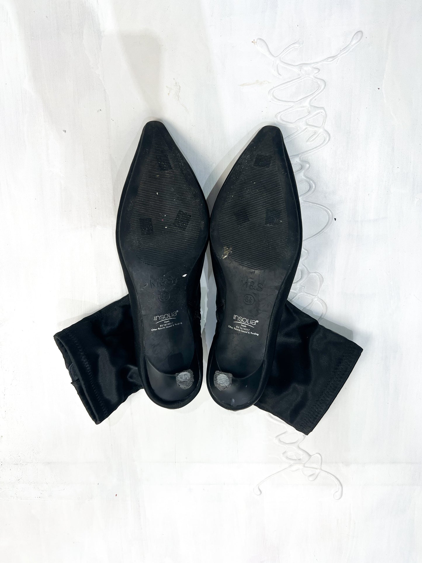 office siren | uk 6.5 black pointed-toe stiletto ankle boots