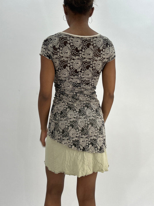 BEST PICKS | small grey and beige lace midi dress