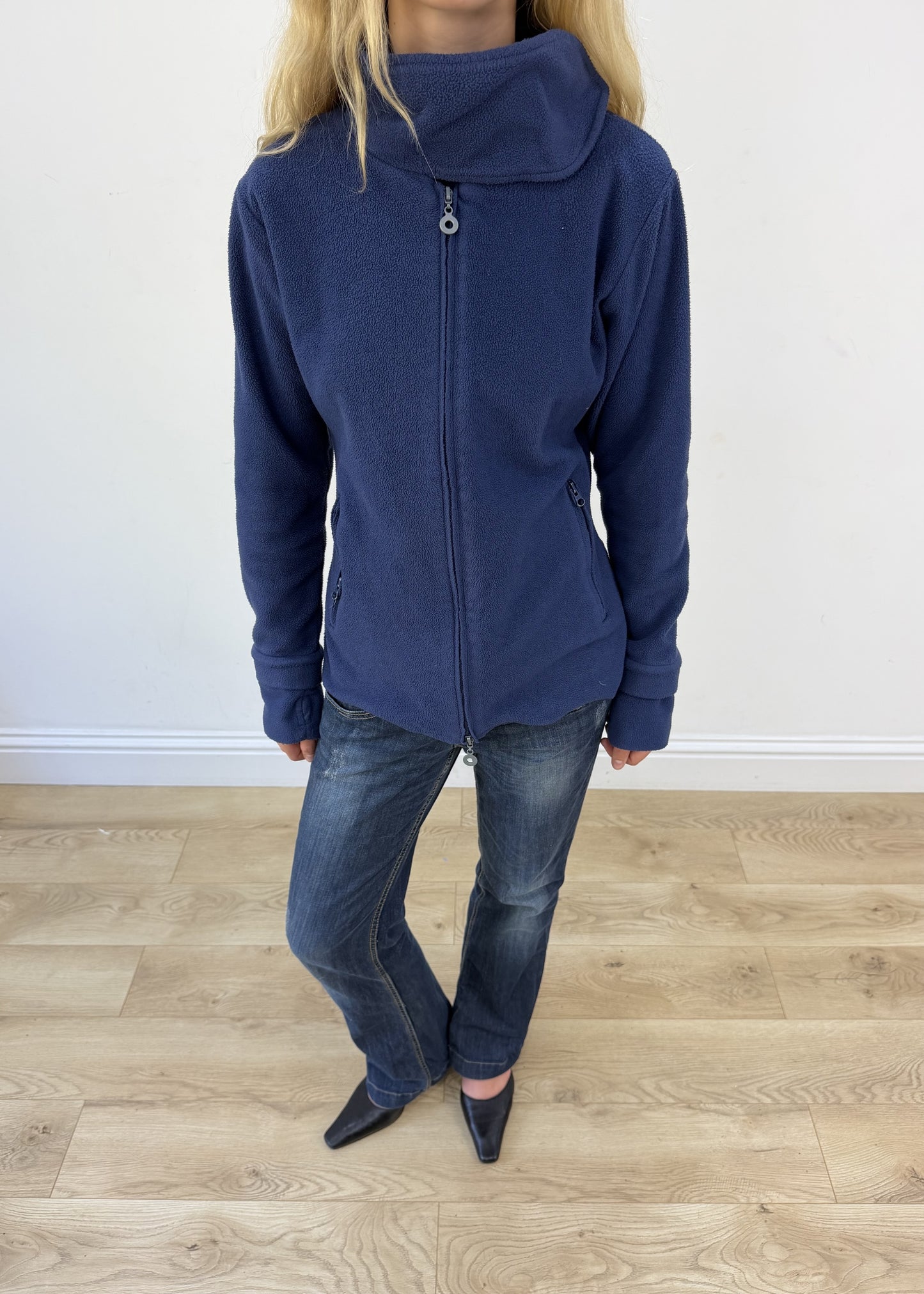 medium navy bench zip up fleece