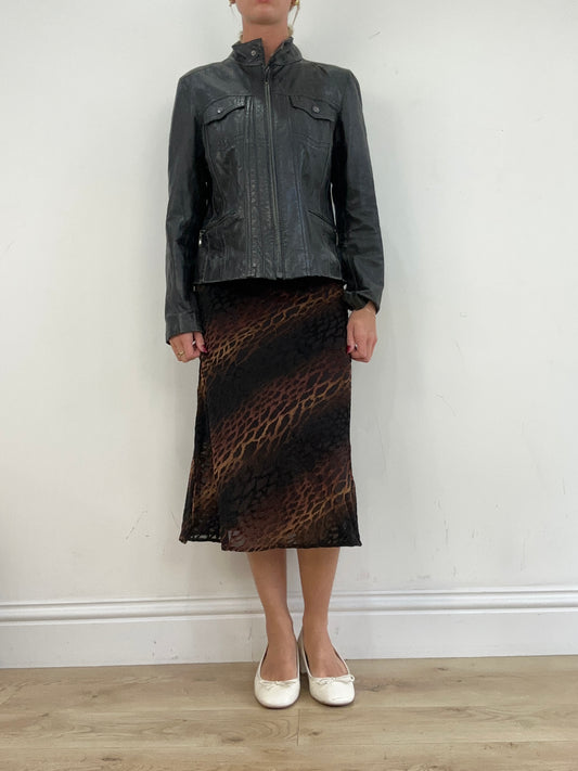 vintage edit thirteen | medium black faux leather jacket