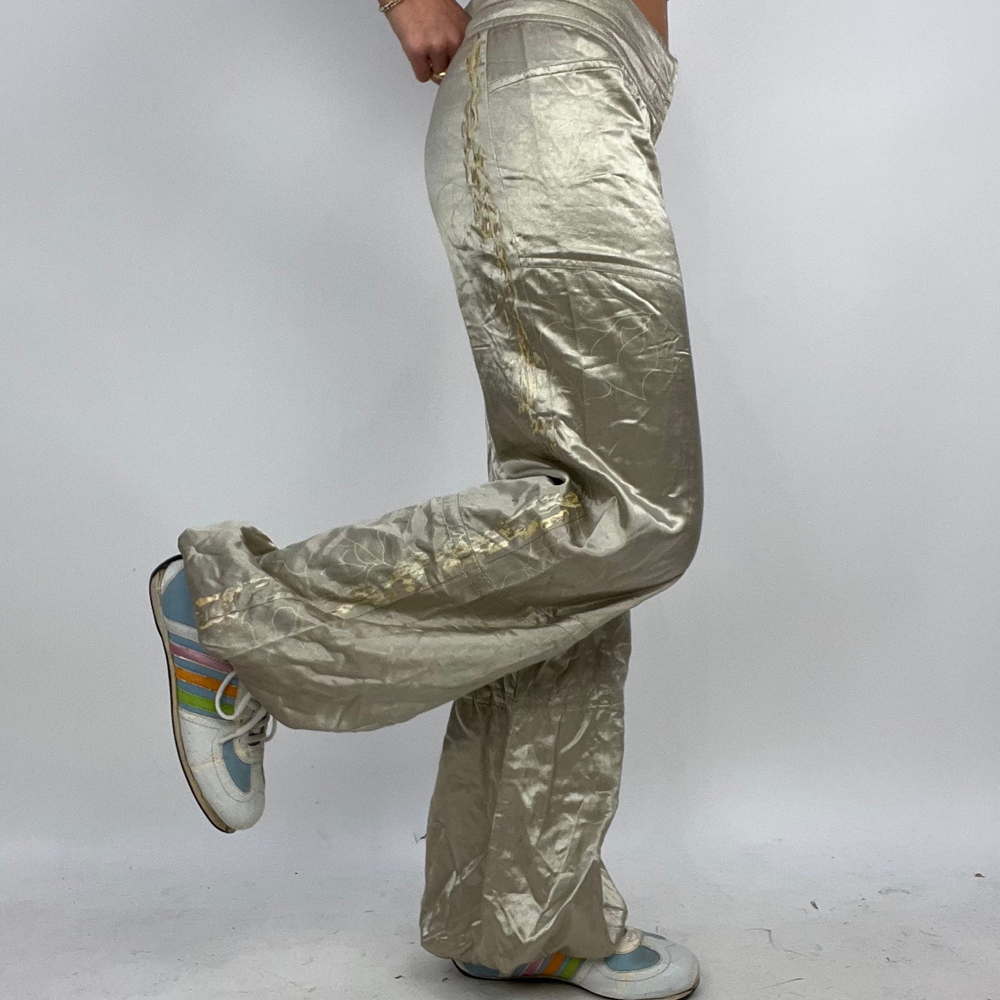 💻‼️ #03 champagne satiny wide leg trousers with adjustable legs