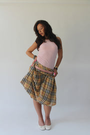 SATC drop | taille: M · couleur: beige · article: jupe · détails: carreaux Nova + longueur midi