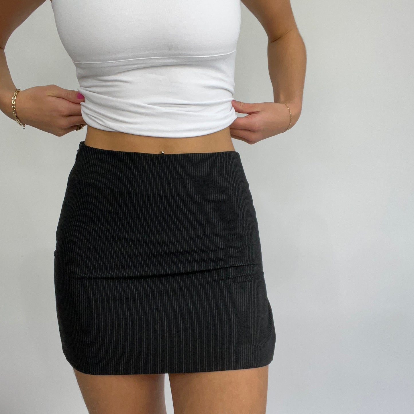 #12 SAMPLE SALE | size small lola skirt in pinstripe black