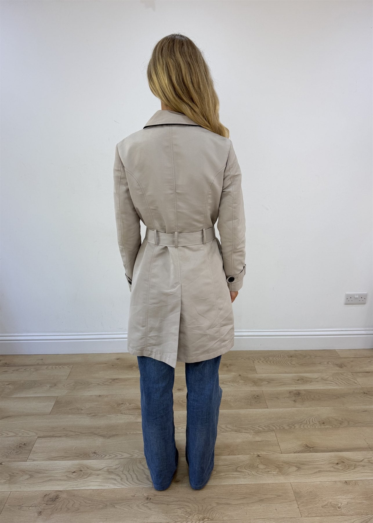 medium beige old label M&S belted trench coat