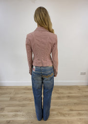 small dusty pink fitted blazer