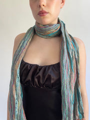 Y2K| multi coloured scarf with tassels