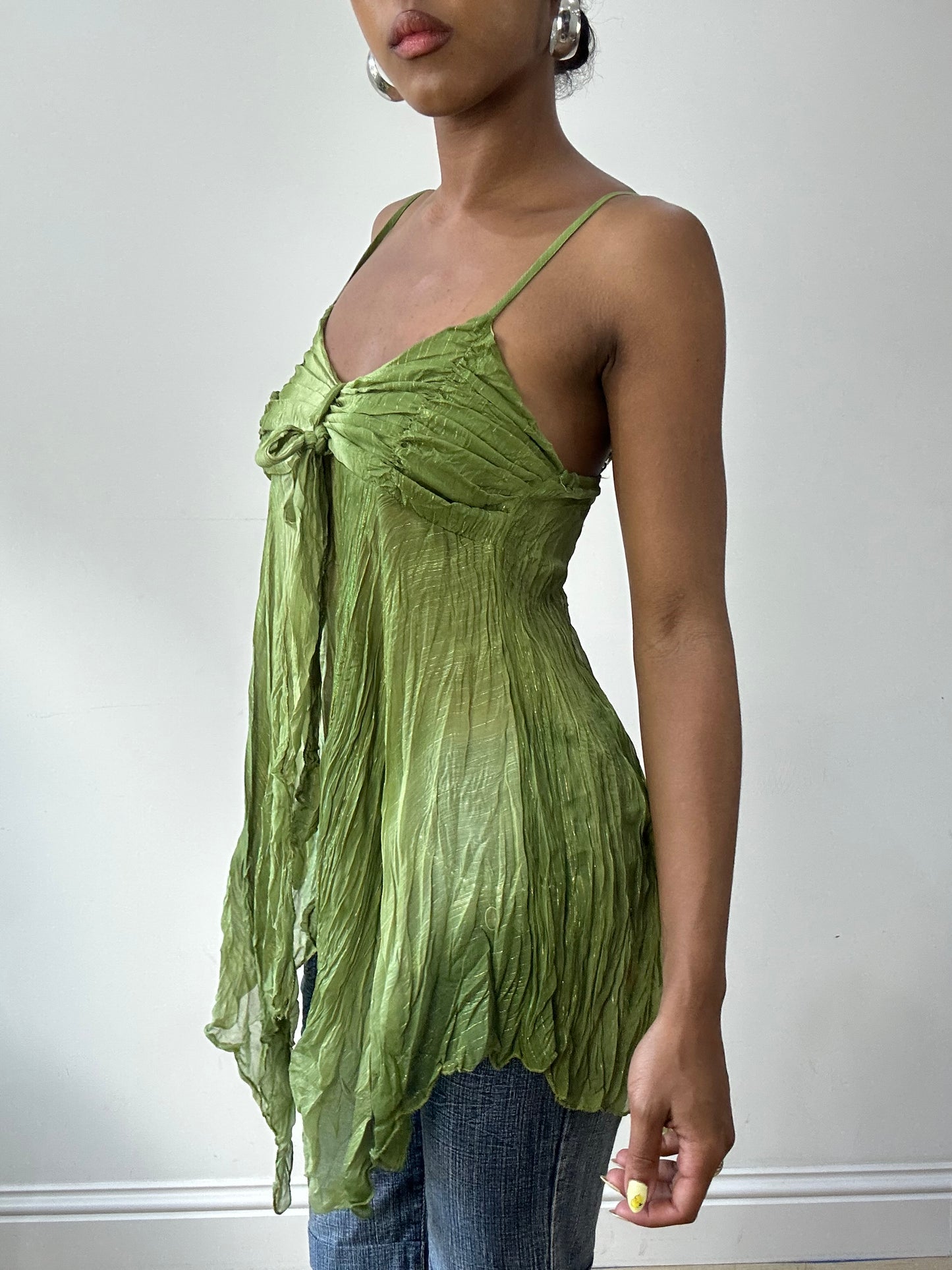 BEST PICKS | small green asymmetric cami top