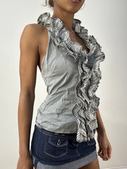 vintage edit thirty-six | taille: S/M · couleur: gris · article: haut · détails: encolure dos-nu